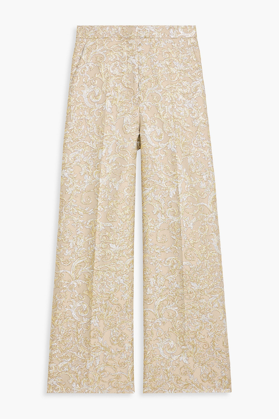 Stella Mccartney Metallic Brocade Wide-leg Pants In Multi
