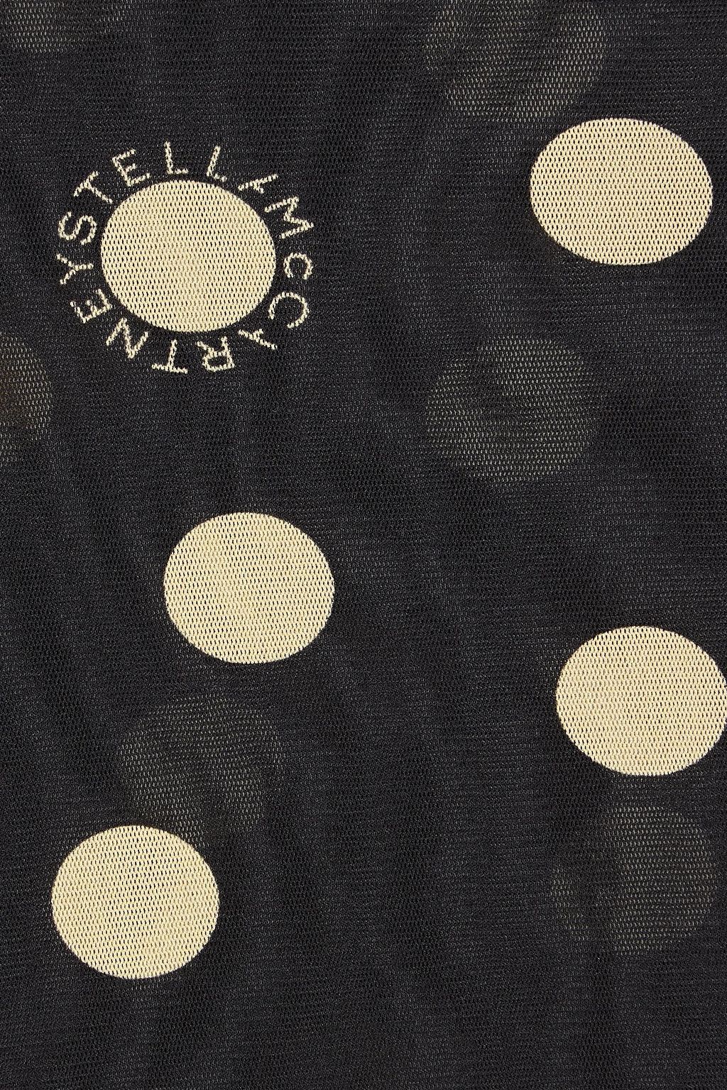 STELLA MCCARTNEY Ruched polka-dot mesh top