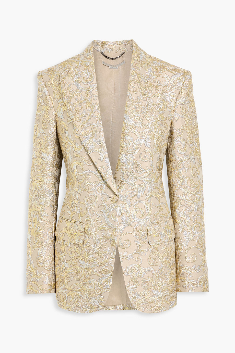 Stella Mccartney Metallic Brocade Jacket In Gold