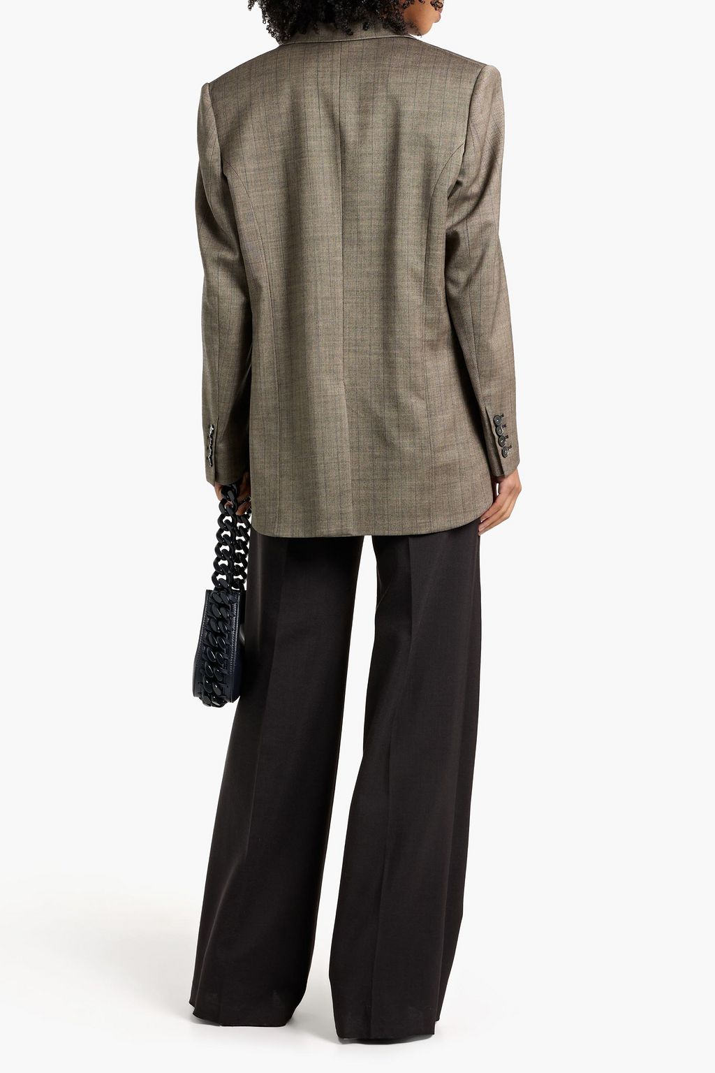 STELLA MCCARTNEY Asymmetric pinstriped wool-blend twill blazer