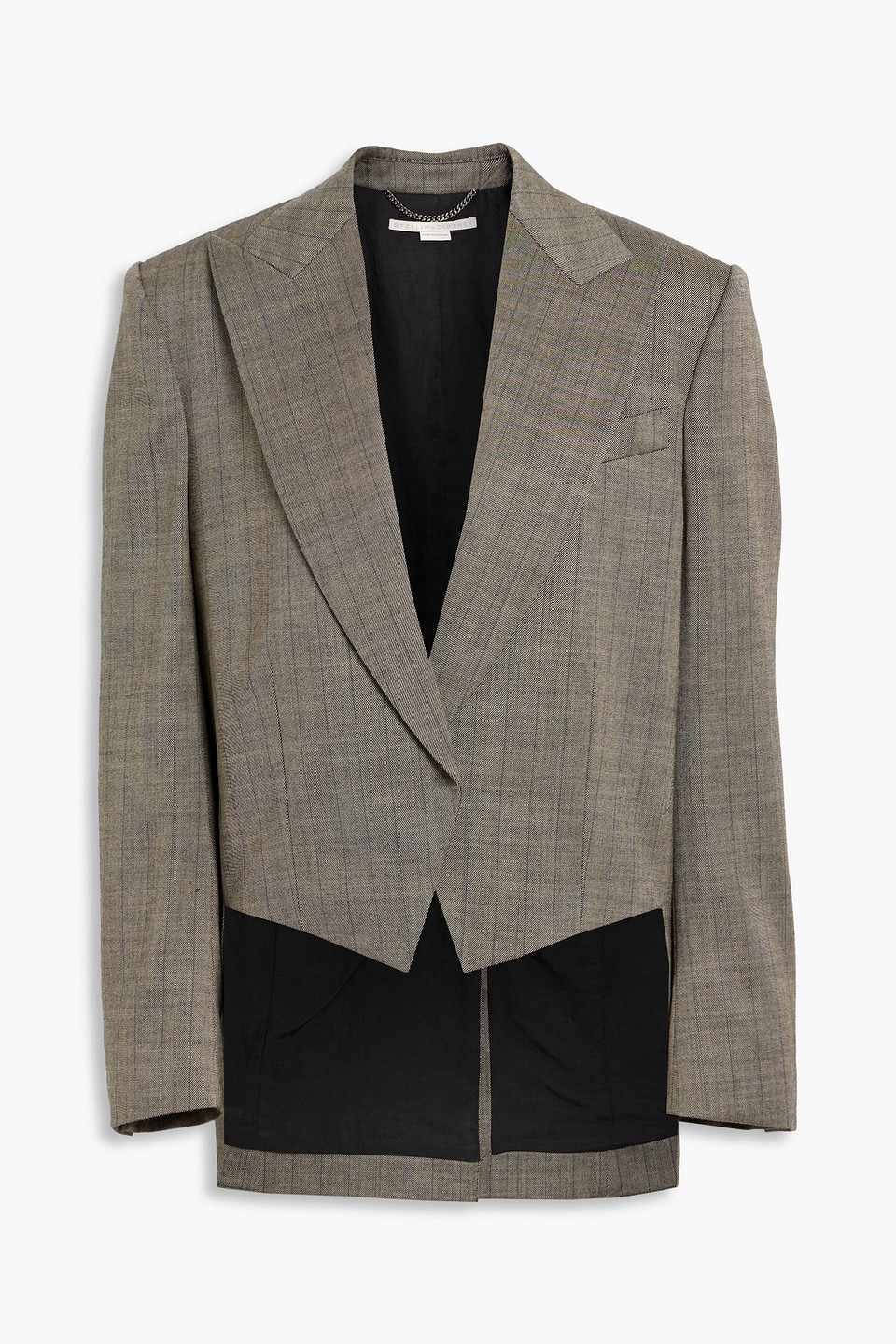 Stella Mccartney Asymmetric Pinstriped Wool-blend Twill Blazer In Multi
