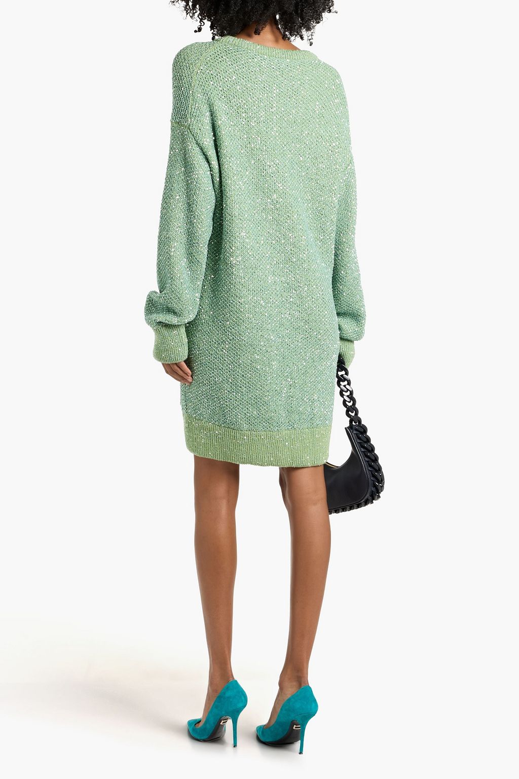 STELLA MCCARTNEY Sequin-embellished wool-blend mini dress
