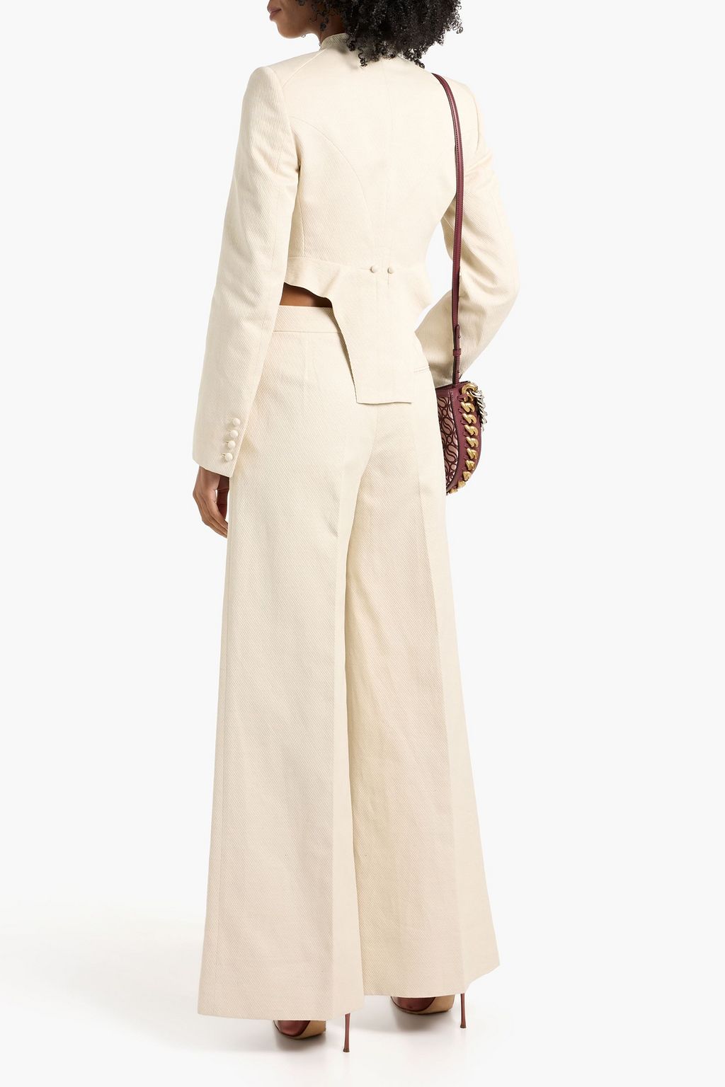 STELLA MCCARTNEY Cropped cotton and linen-blend twill jacket