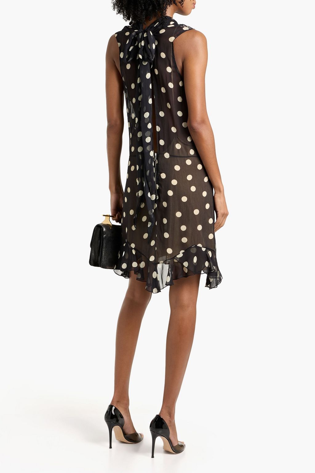 STELLA MCCARTNEY Ruffled polka-dot silk-georgette dress