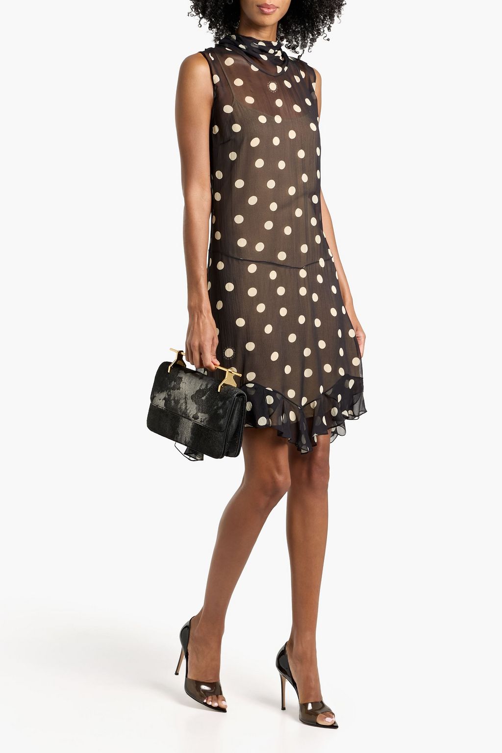 STELLA MCCARTNEY Ruffled polka-dot silk-georgette dress