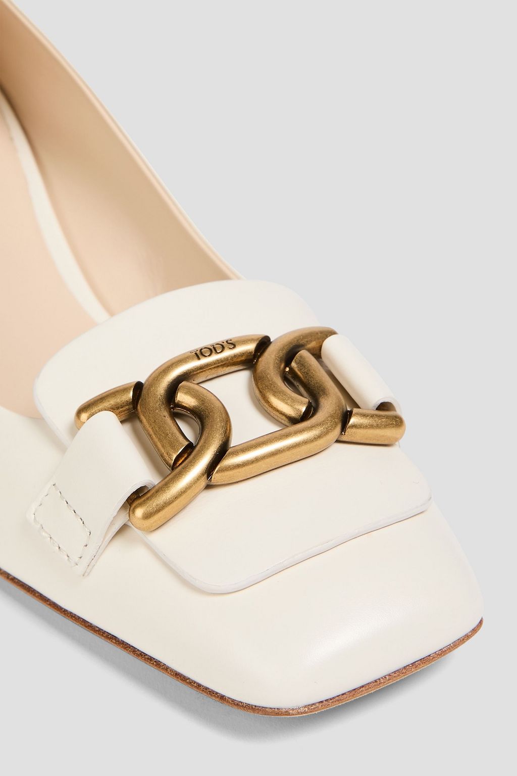 TOD'S Chain-embellished leather pumps