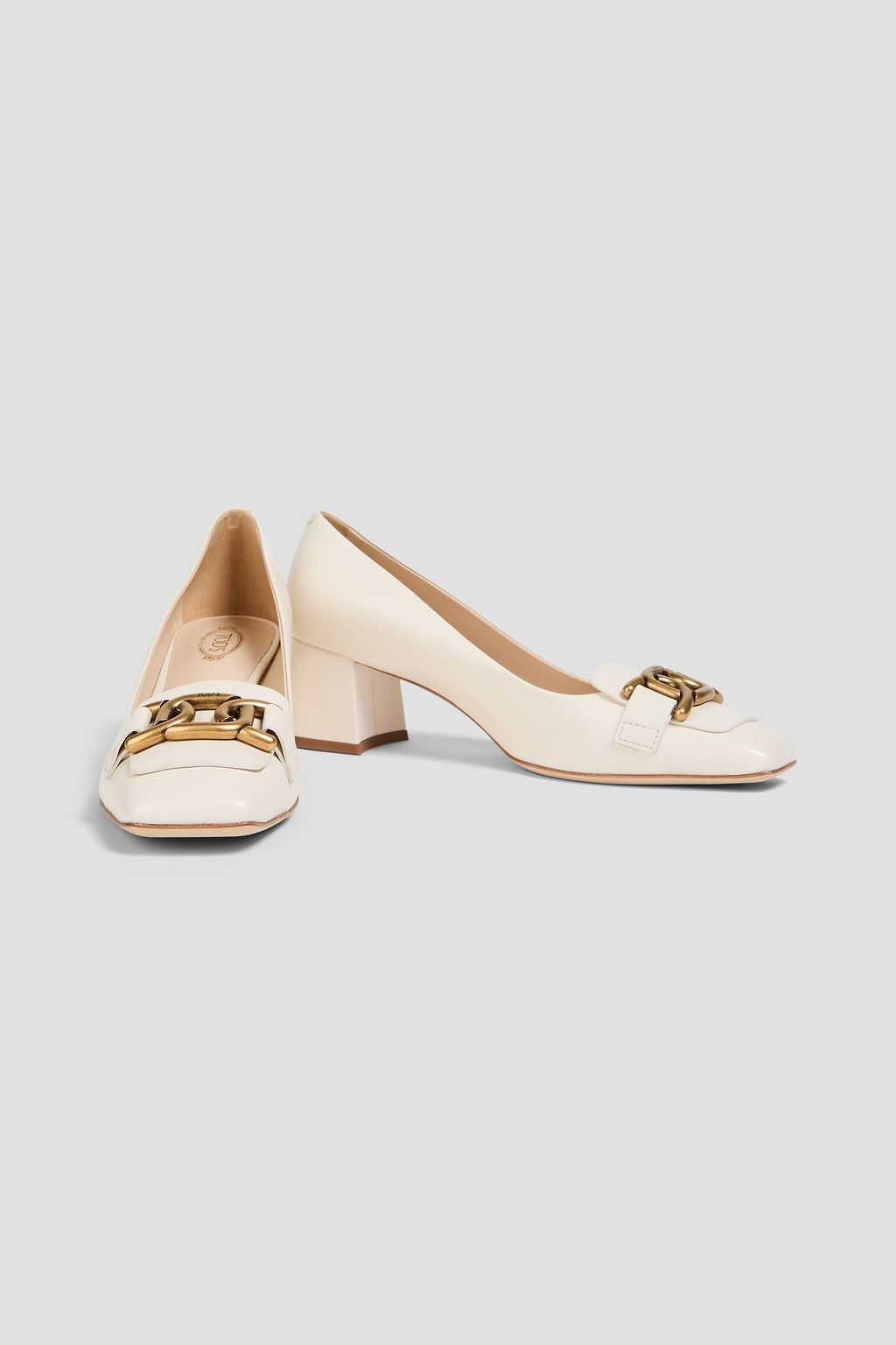 TOD'S Chain-embellished leather pumps
