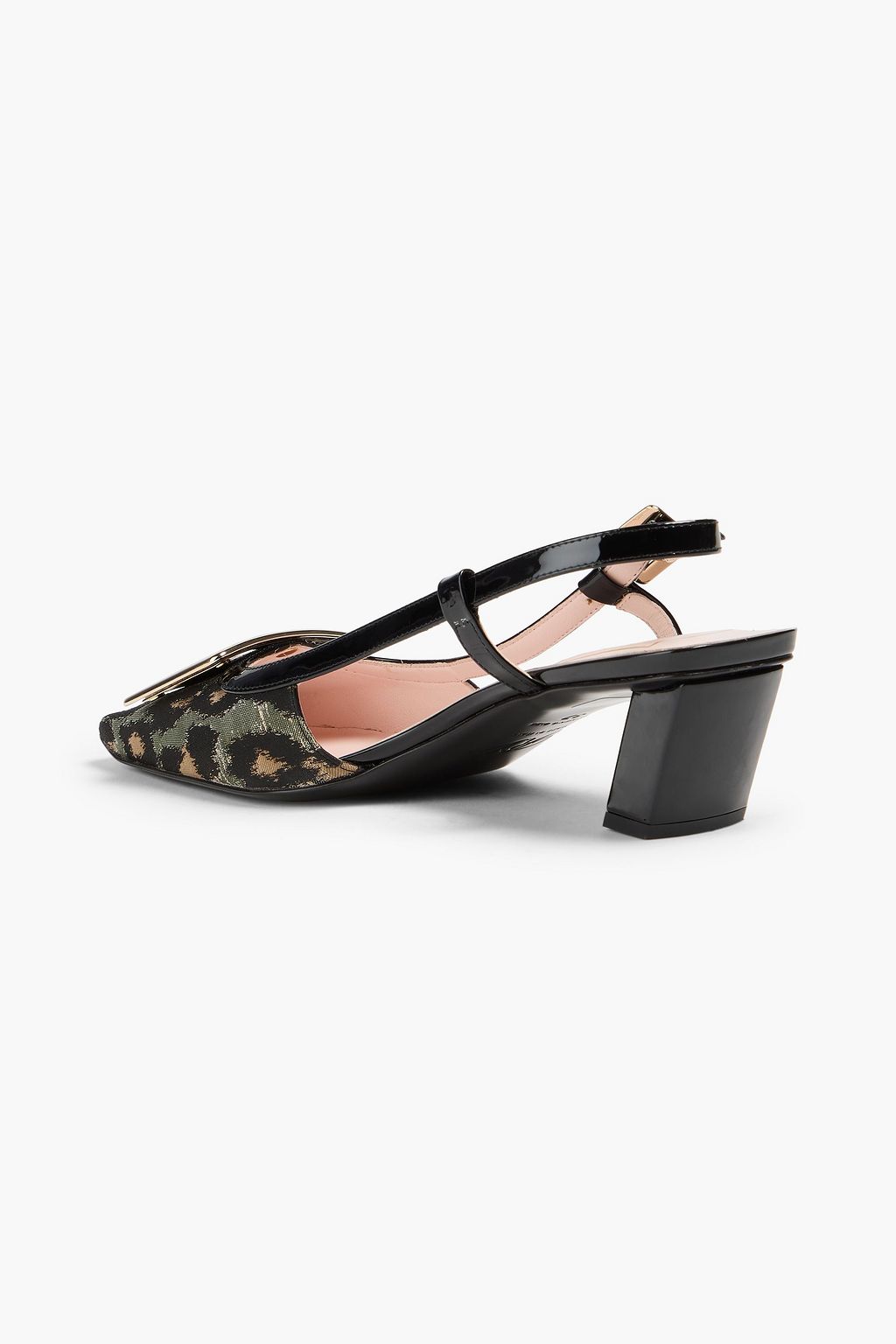 ROGER VIVIER Leopard-jacquard slingback pumps