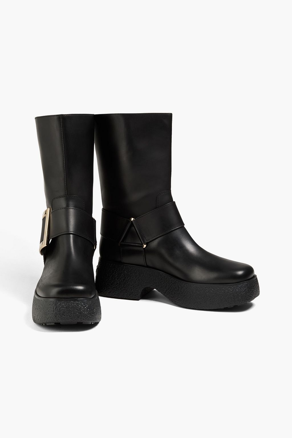 ROGER VIVIER Viv' Rangers buckled leather platform ankle boots