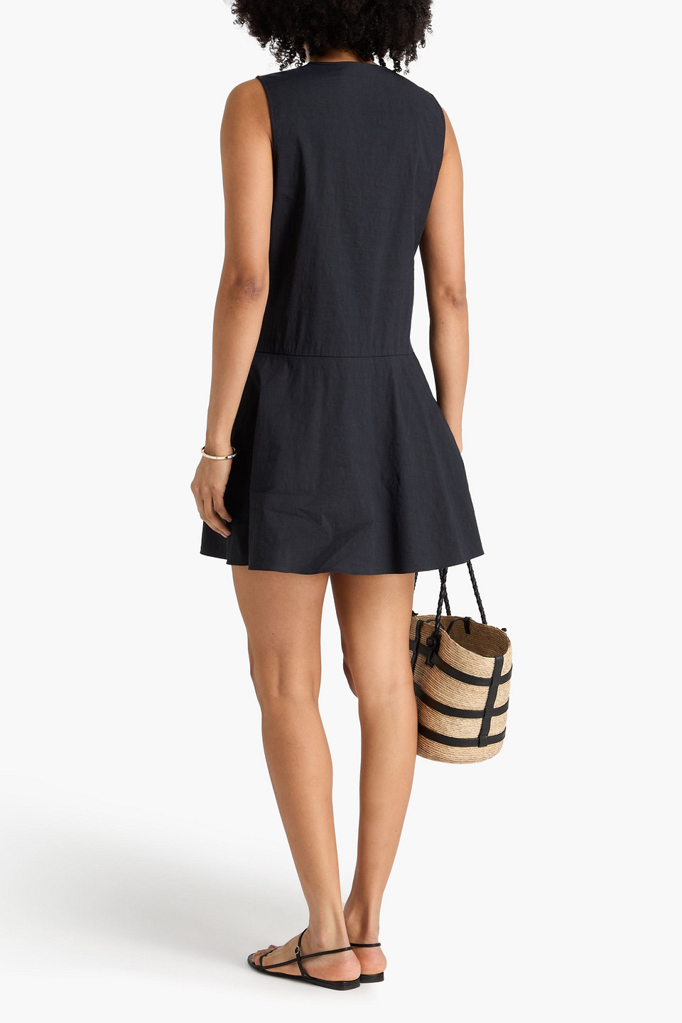  Theory - Minikleid Aus Einer Leinenmischung - Blau - M 