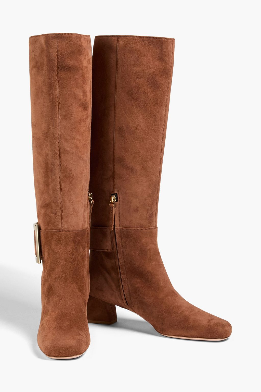 ROGER VIVIER Très Vivier buckled suede knee boots