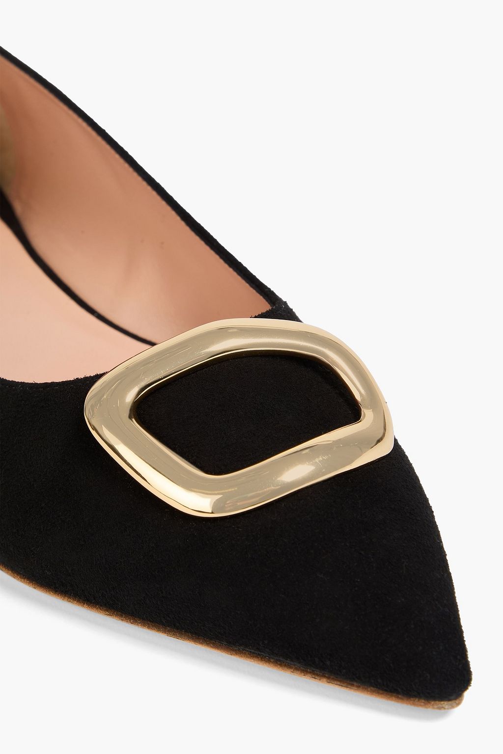 RUPERT SANDERSON Bedfa embellished suede point-toe flats