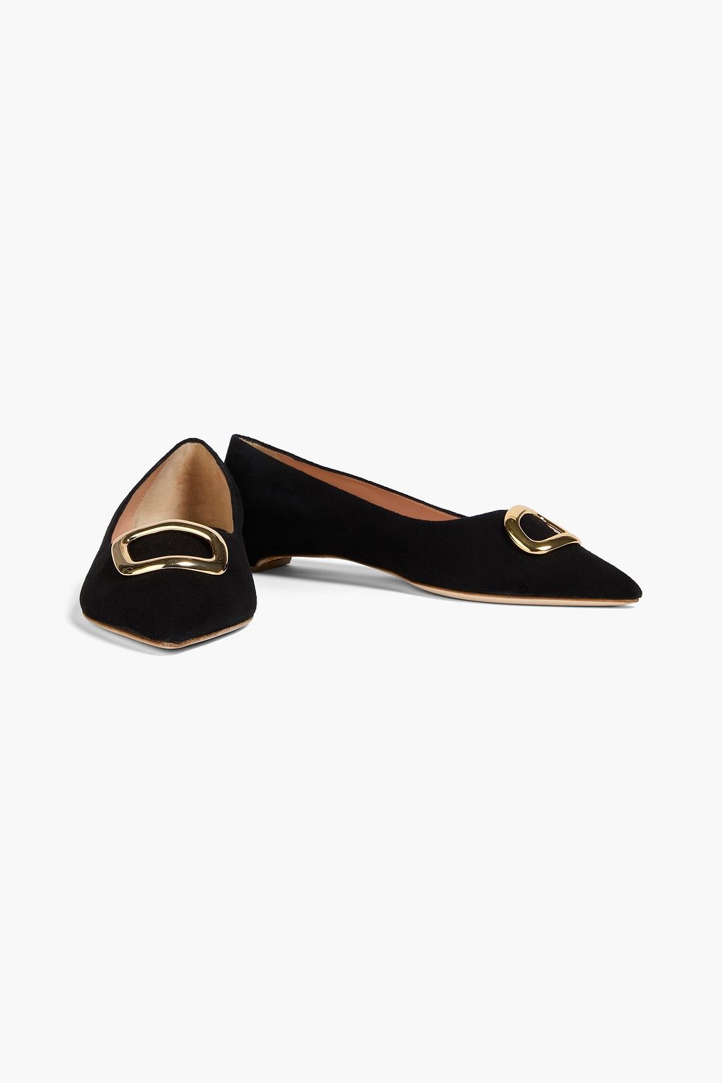 RUPERT SANDERSON Bedfa embellished suede point-toe flats