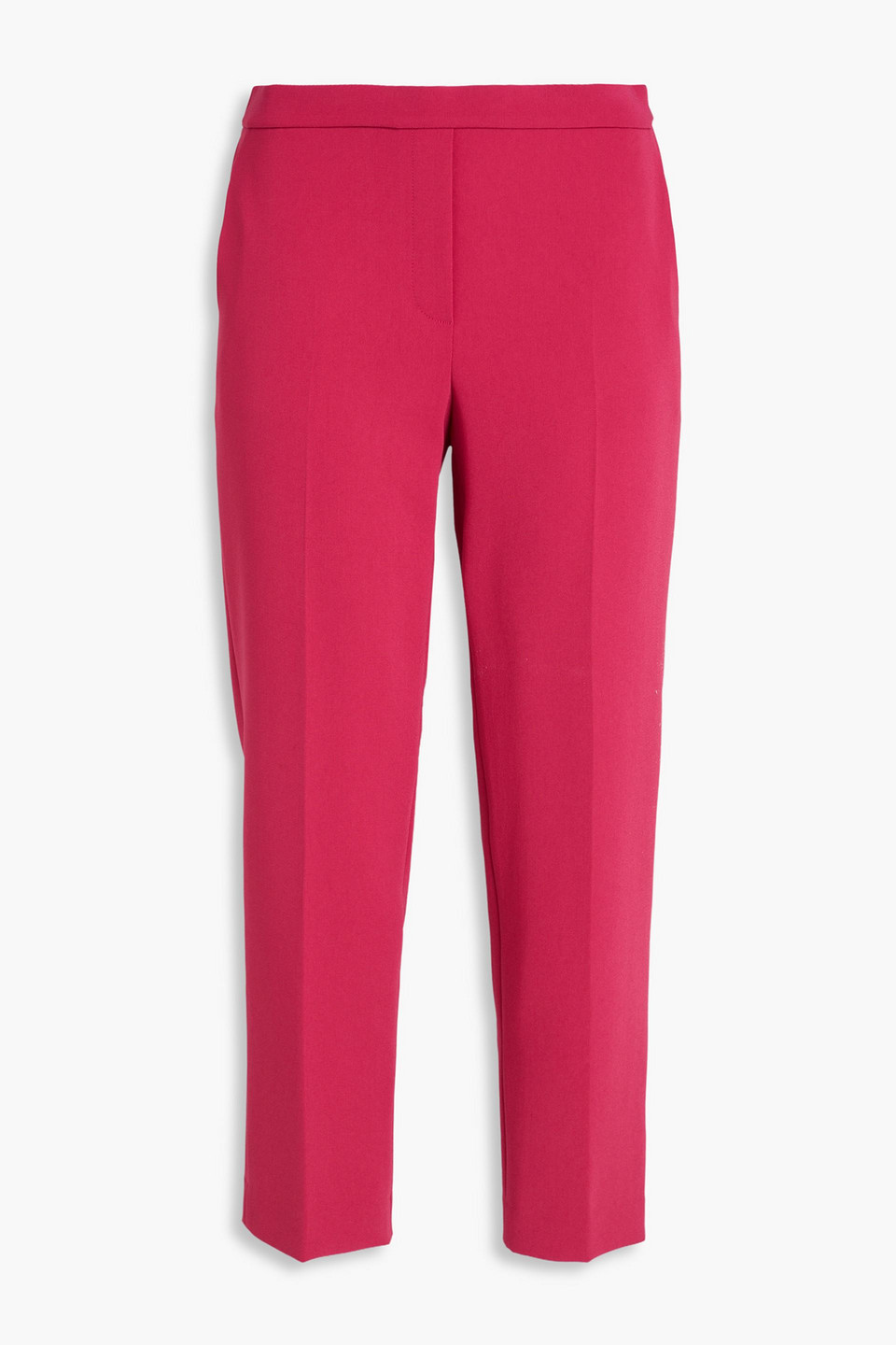 Theory Treeca Cropped Crepe Tapered Trousers In Purple