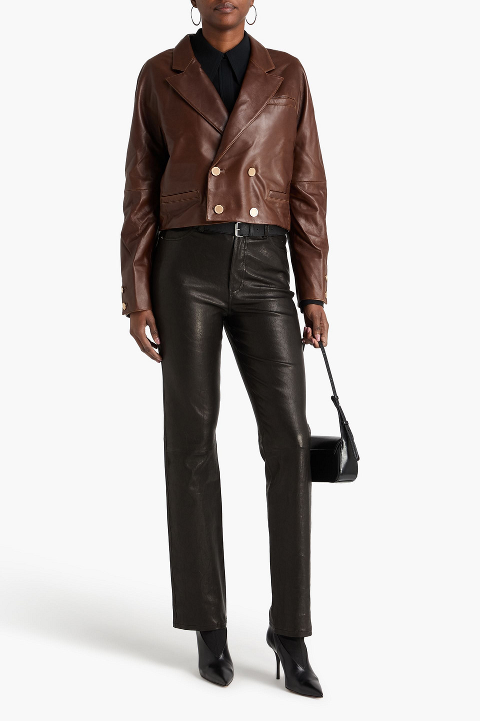  Frame - Doppelreihiger Blazer Aus Leder - Braun - Xs 