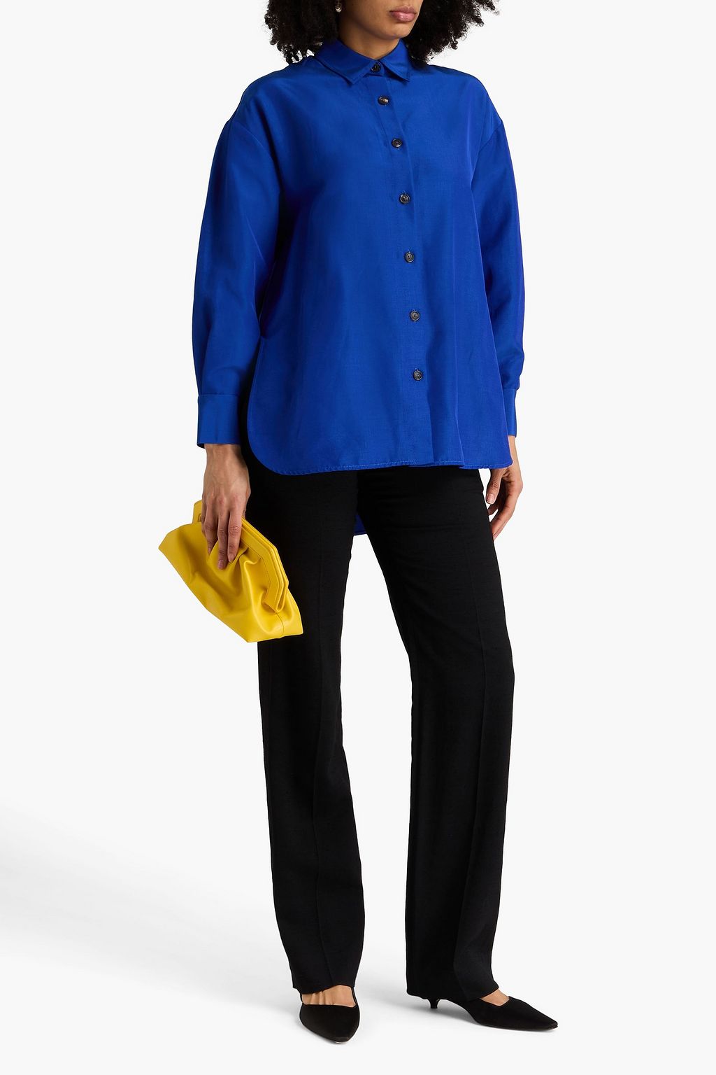 CAROLINA HERRERA قميص من قماش الفاي المصنوع من مزيج من القطن بتصميم فضفاض