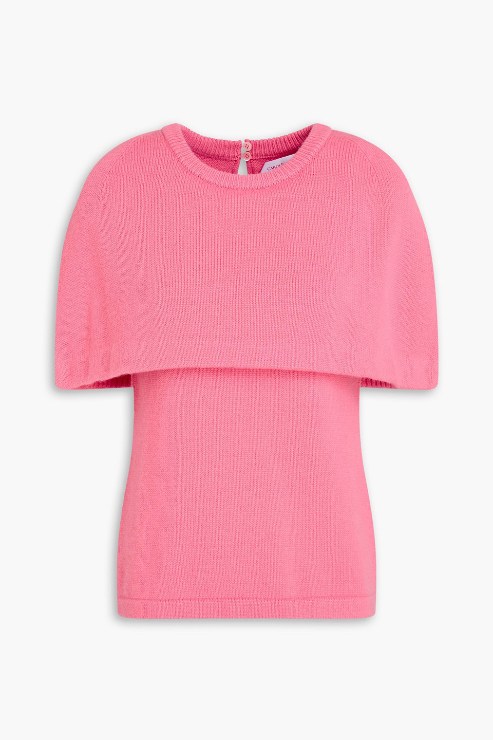 carolina herrera - cape-effect wool and cashmere-blend top - pink - xs