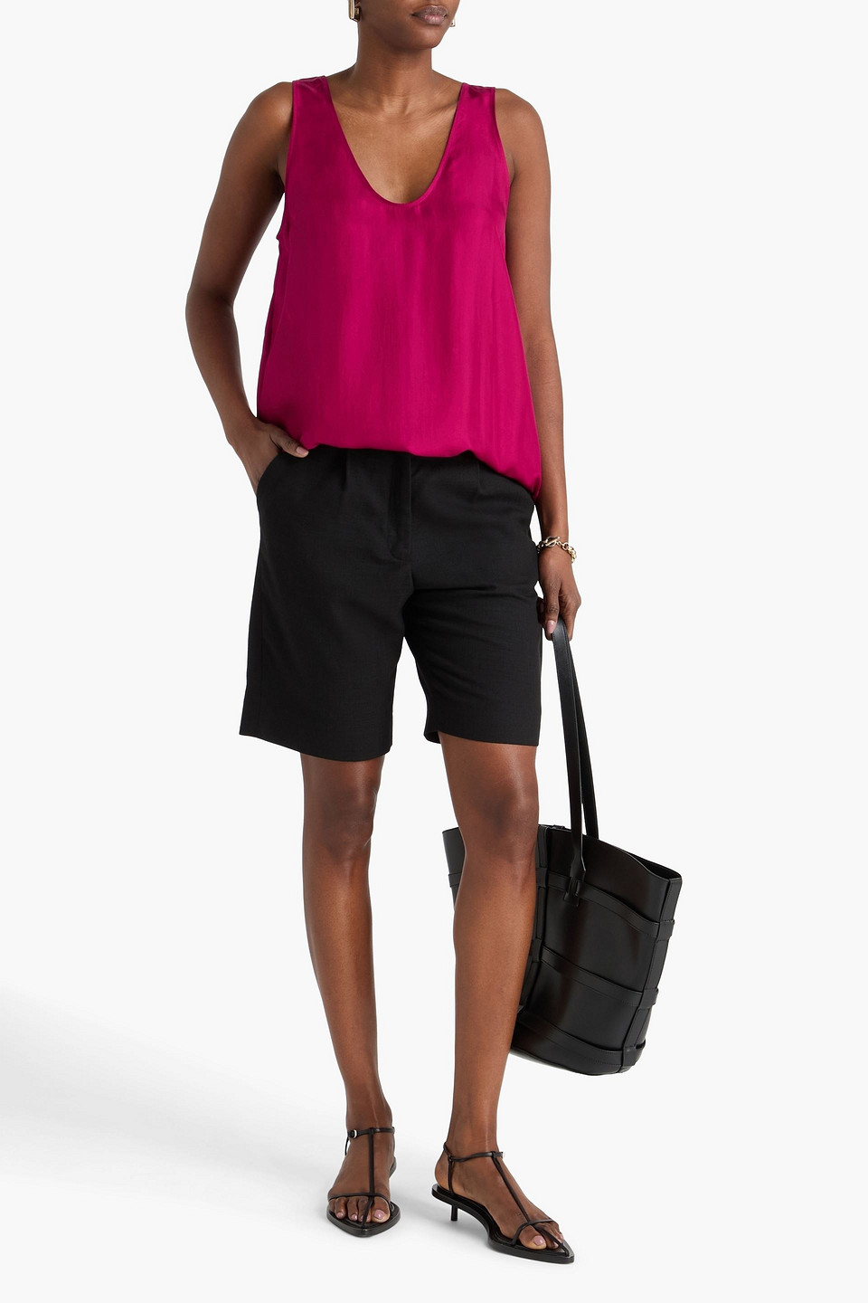 Another Tomorrow - Silk-twill Tank - Purple - L 
