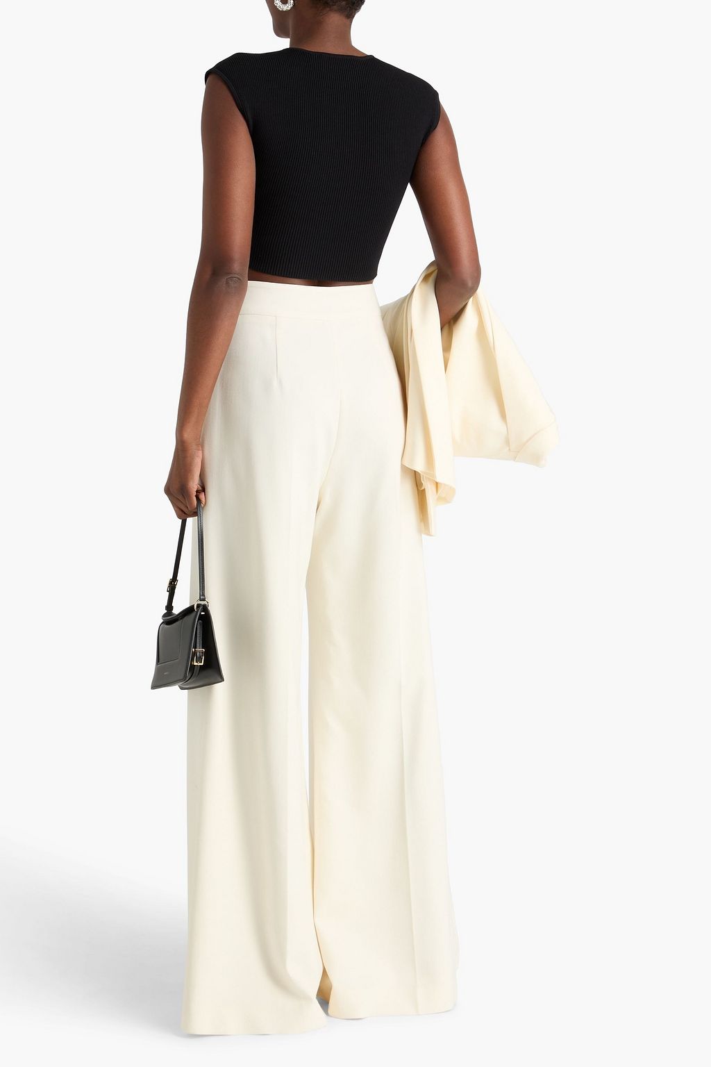 CAROLINA HERRERA بنطال بأرجل واسعة من مزيج الصوف والكريب