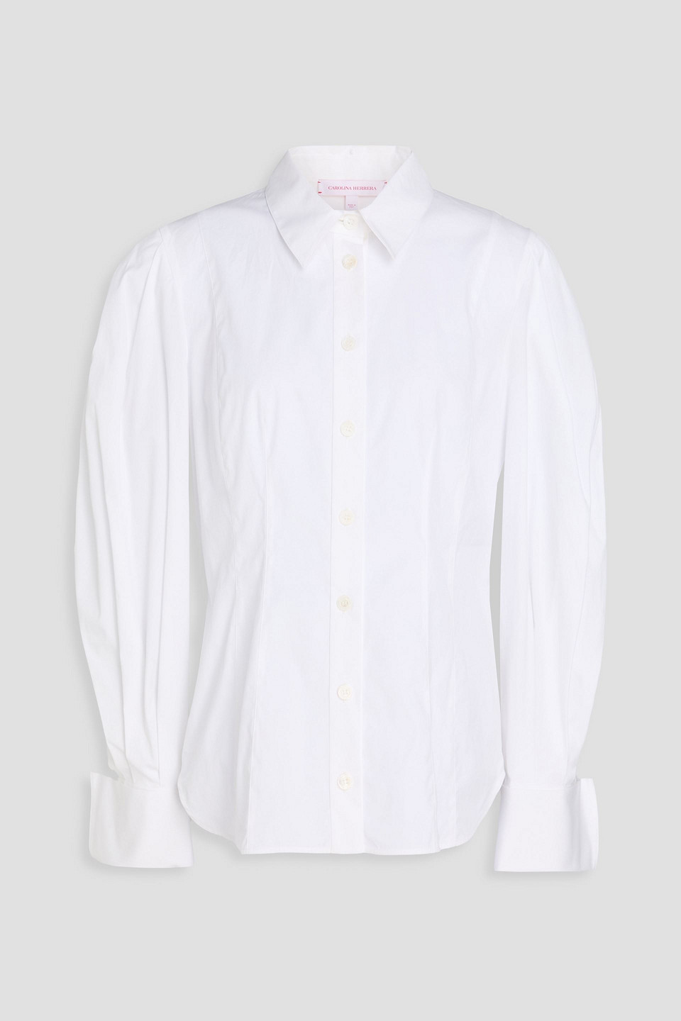 Carolina Herrera Cotton-blend Poplin Shirt In White