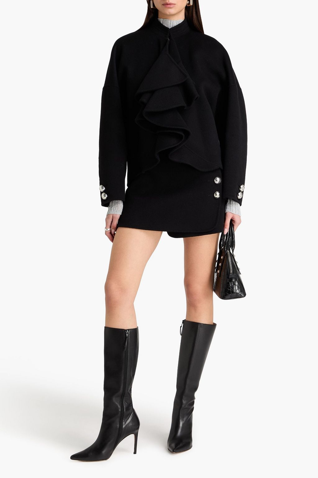 PUCCI Ruffled wool-blend felt jacket