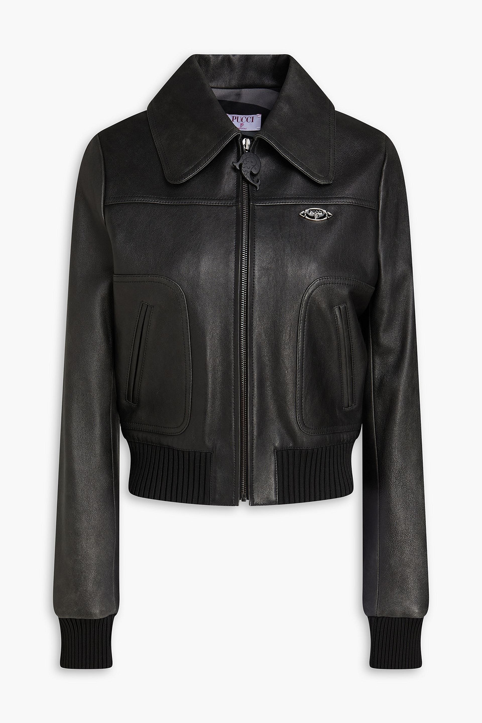 Pucci Leather Jacket In Black