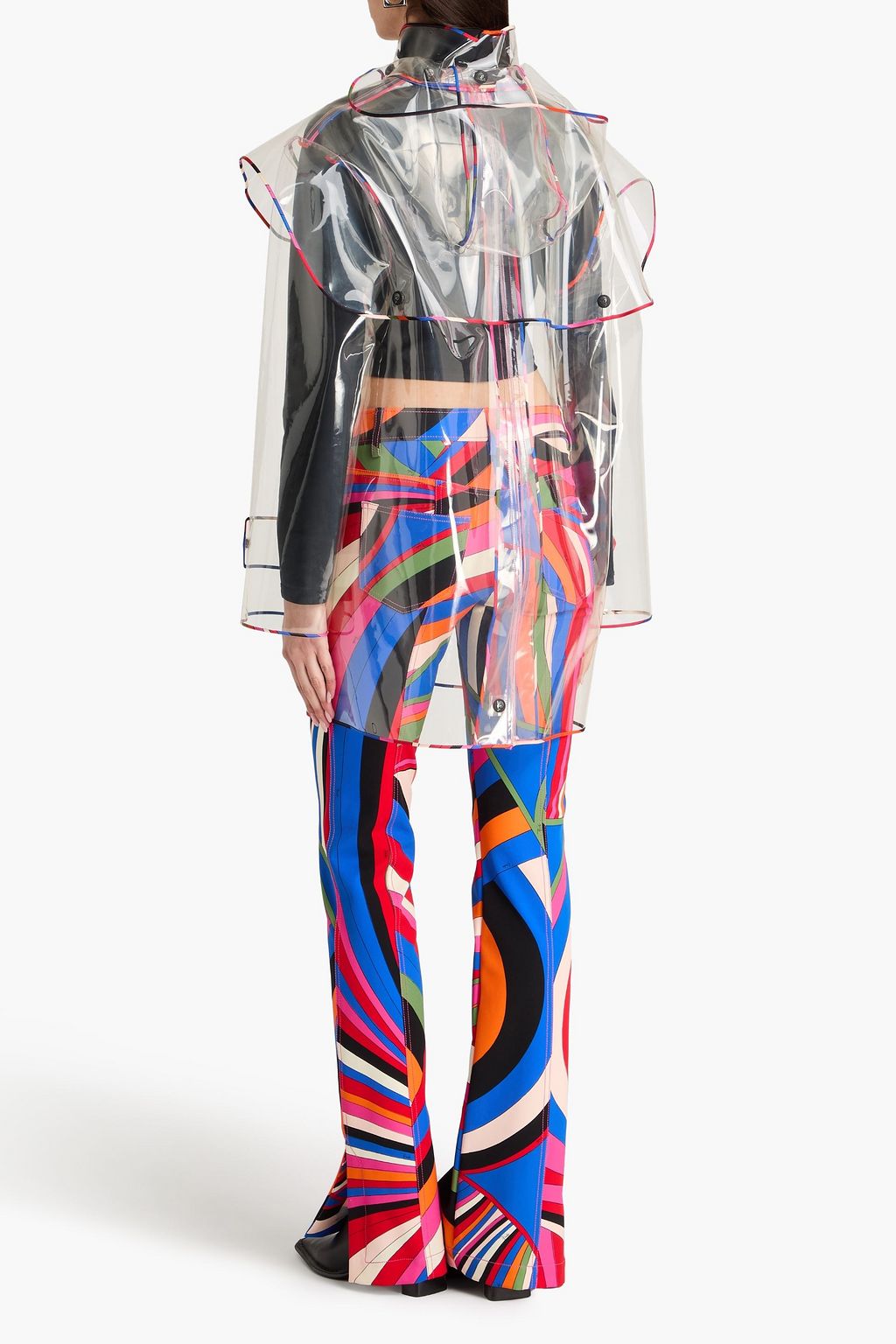 PUCCI プラスティック フード付きレインコート プリント入り