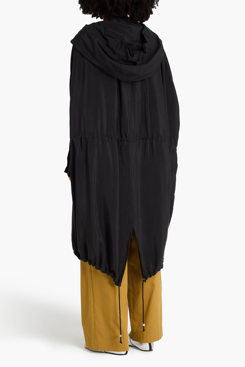  Another Tomorrow - Parka Aus Lyocell Und Shell Mit Kapuze - Schwarz - M 