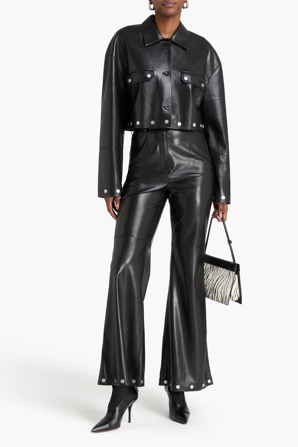  Nanushka - Maylee Studded Okobor™ Flared Pants - Black - Xxs 