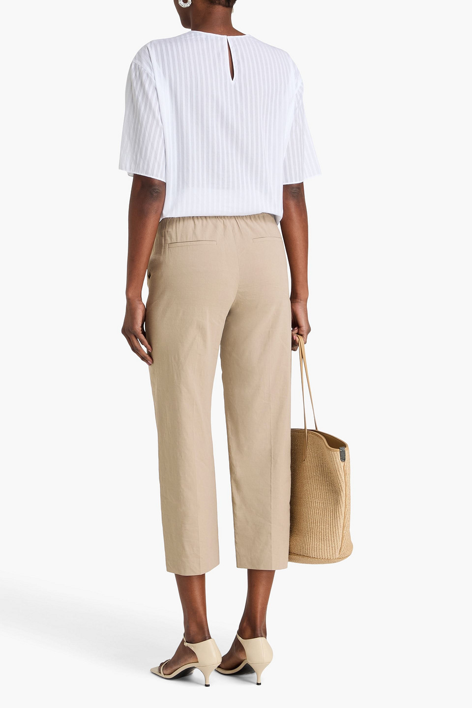  Theory - Caprihose Aus Einer Leinenmischung - Neutral - Us 12 