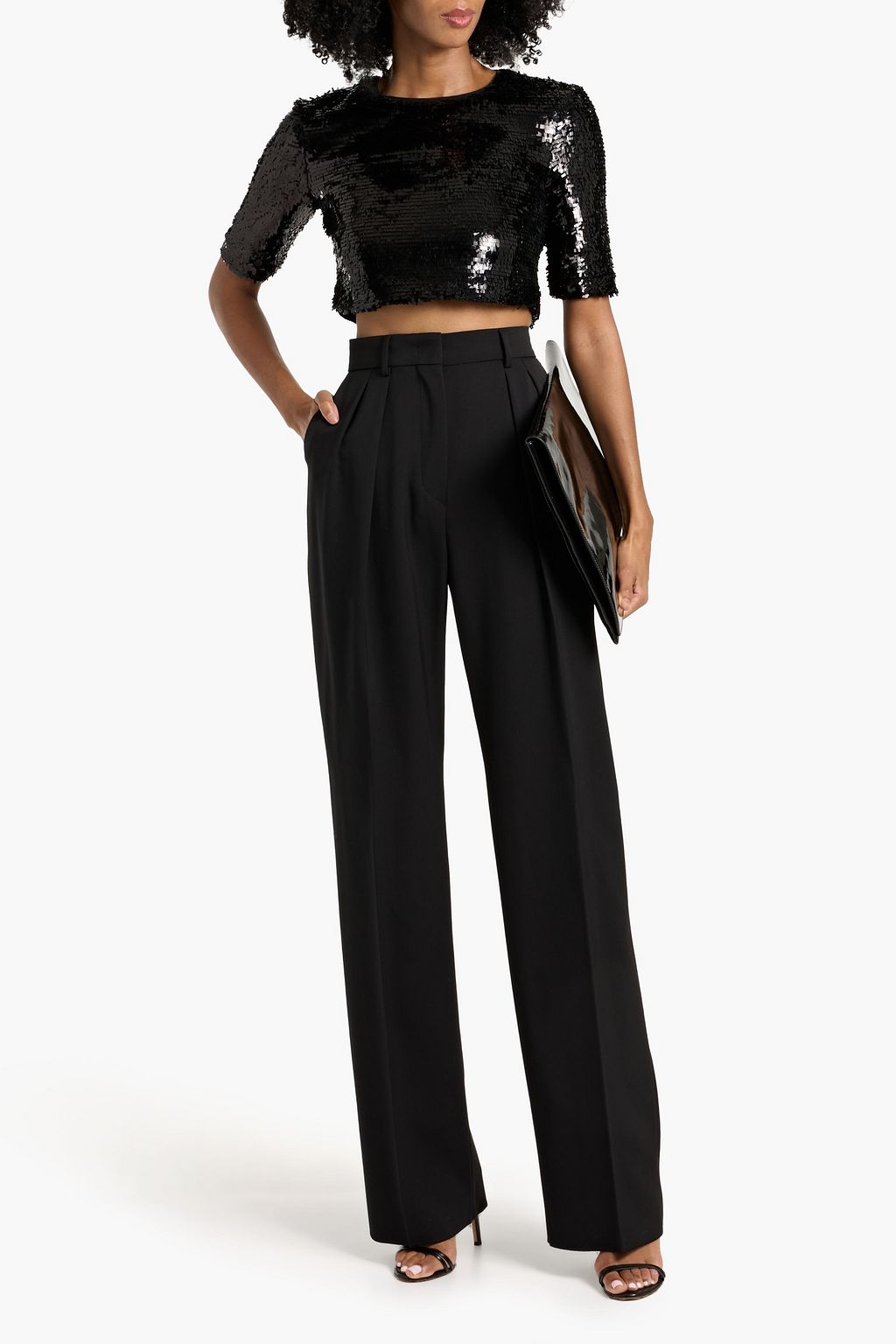 SPORTMAX Aswan pleated wool-blend straight-leg pants