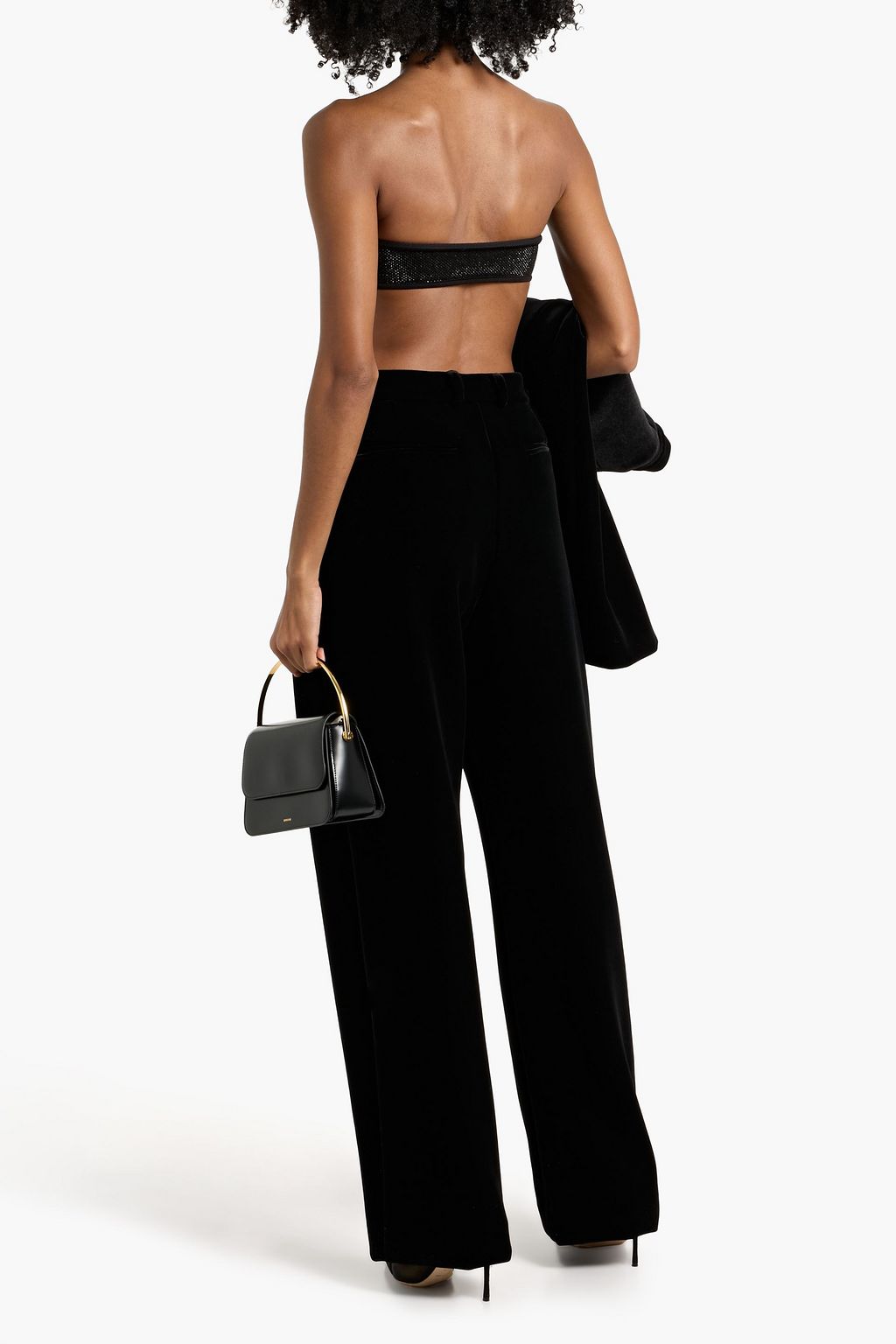 SPORTMAX Arte velour wide-leg pants