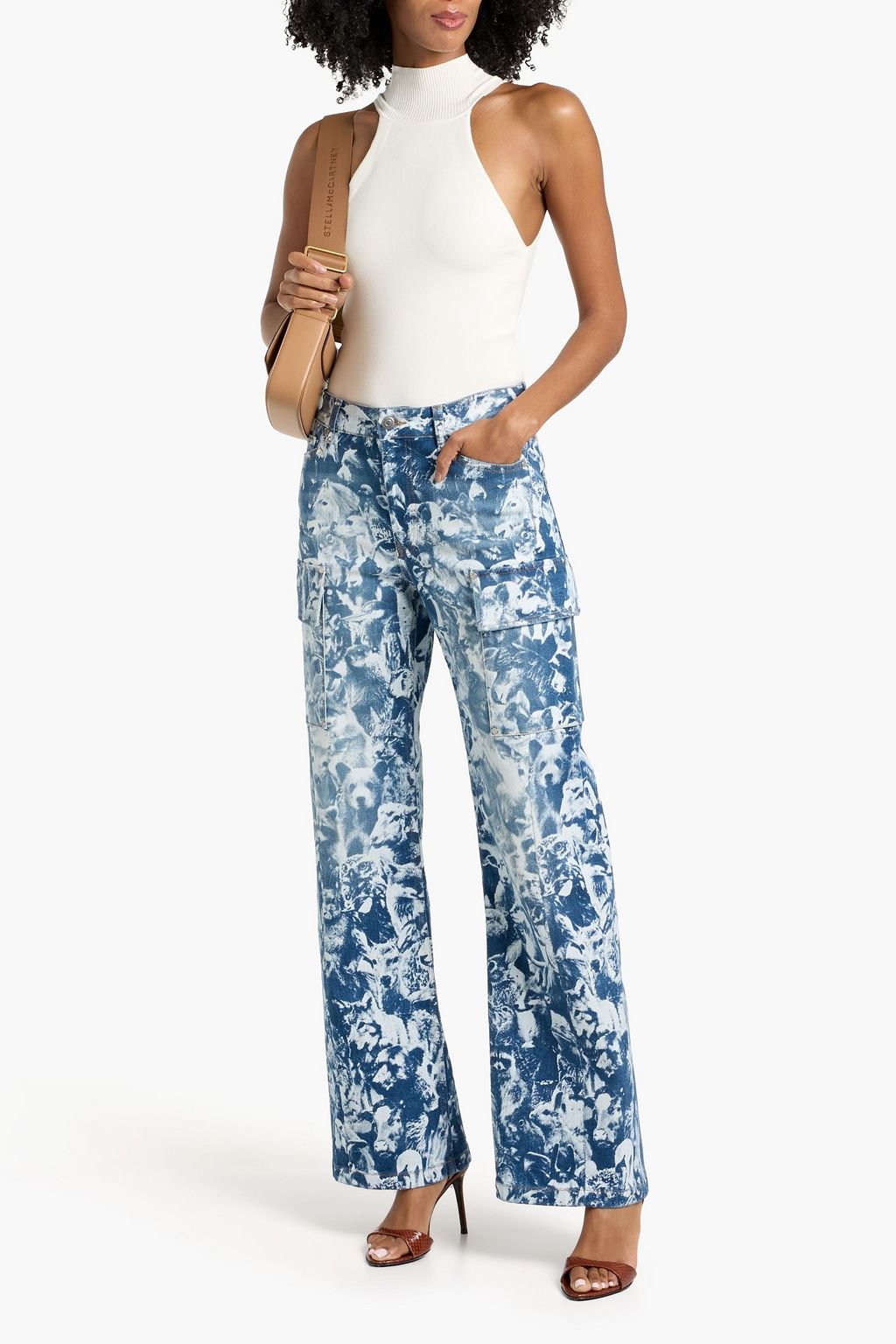 STELLA MCCARTNEY Printed high-rise cargo jeans