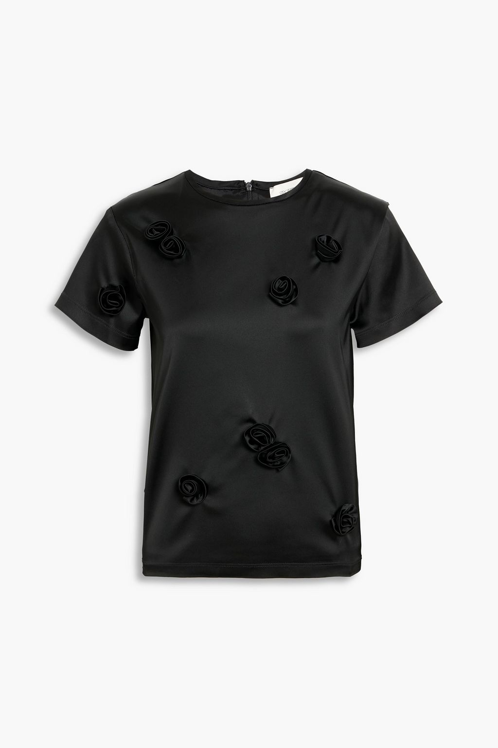 SPORTMAX Mendoza floral-appliquéd satin top | THE OUTNET