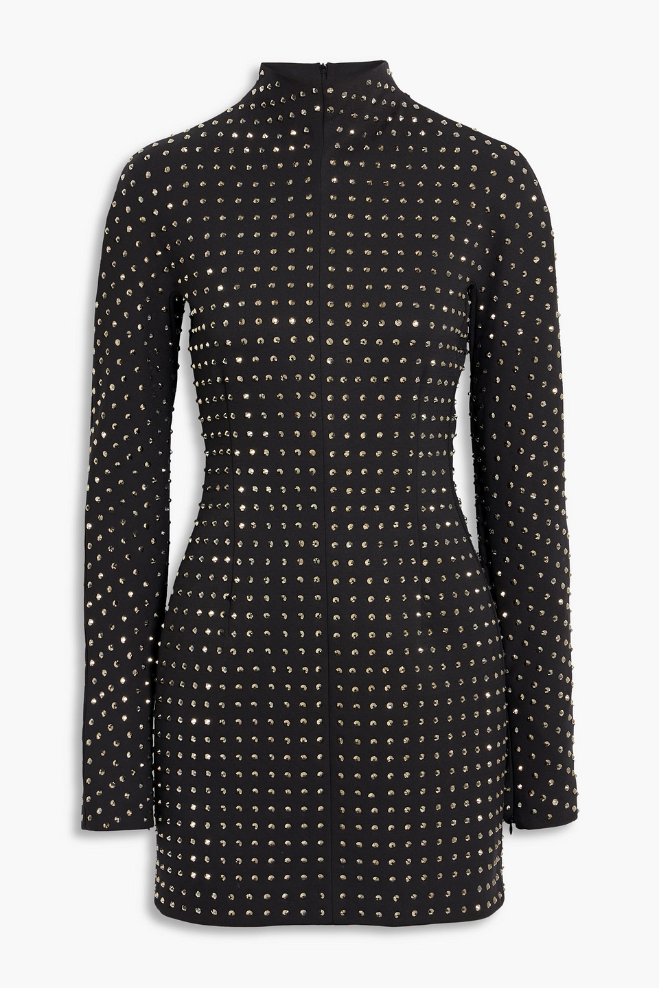 sportmax - regno studded jersey mini dress - black - m