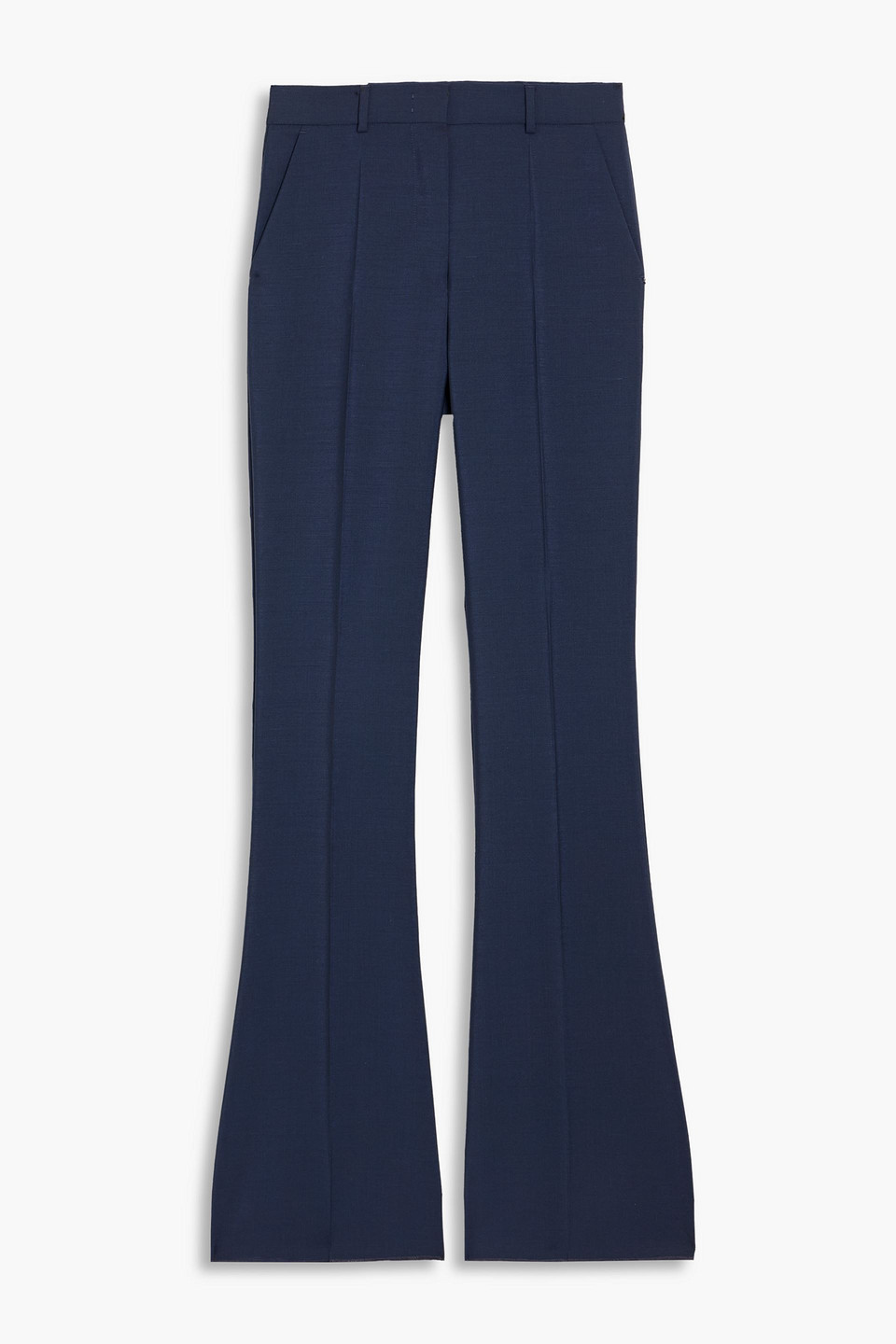 Sportmax Aero Pleated Grain De Poudre Flared Pants In Blue