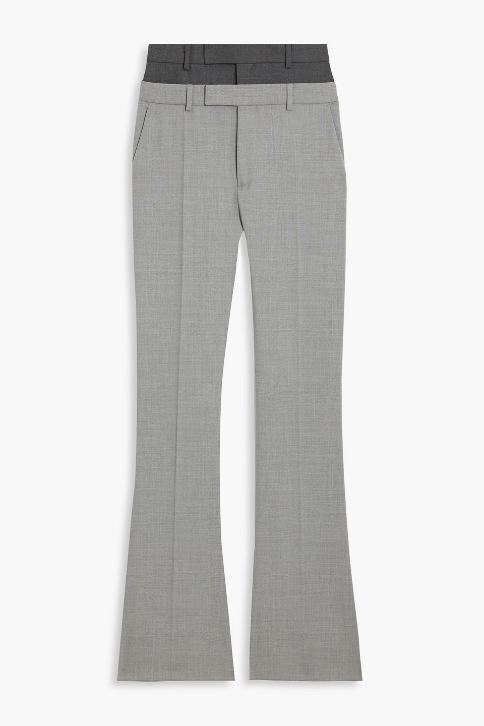 Sportmax Lince Layered Wool Flared Pants In Gray