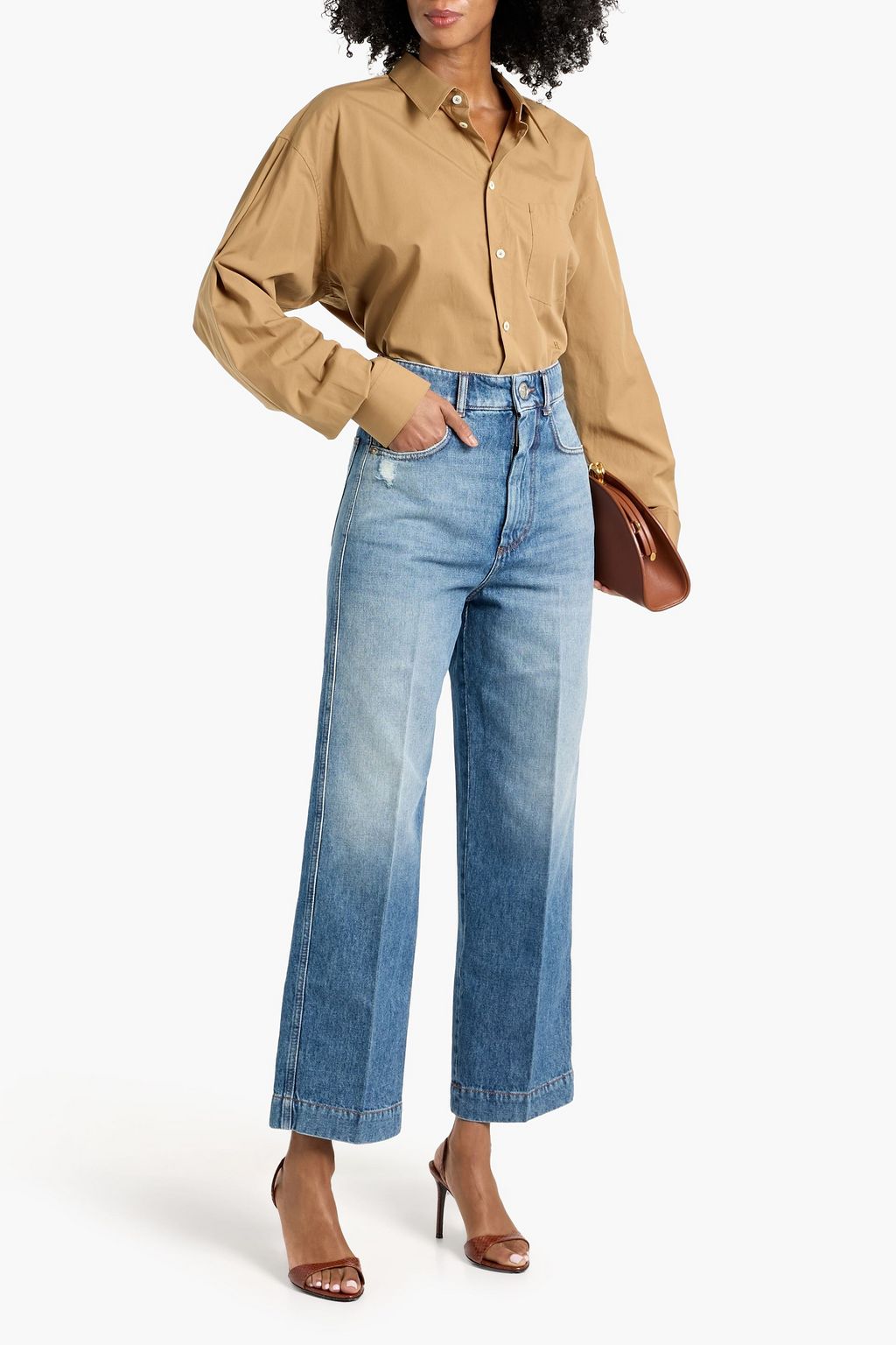 SPORTMAX Conio distressed high-rise straight-leg jeans
