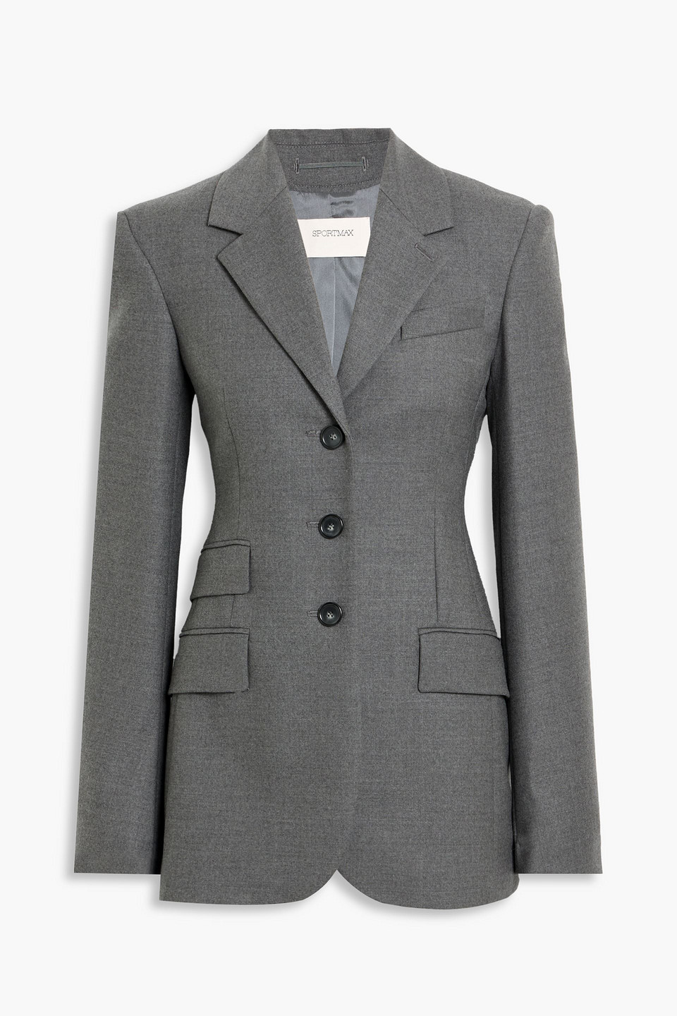 Sportmax Opice Wool-blend Blazer In Gray
