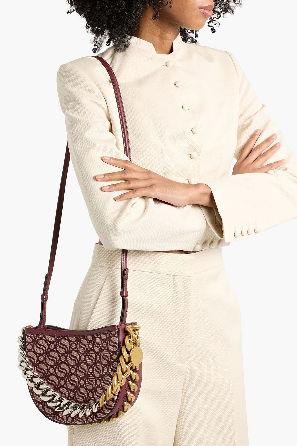 STELLA MCCARTNEY Frayme S-Wave jacquard shoulder bag