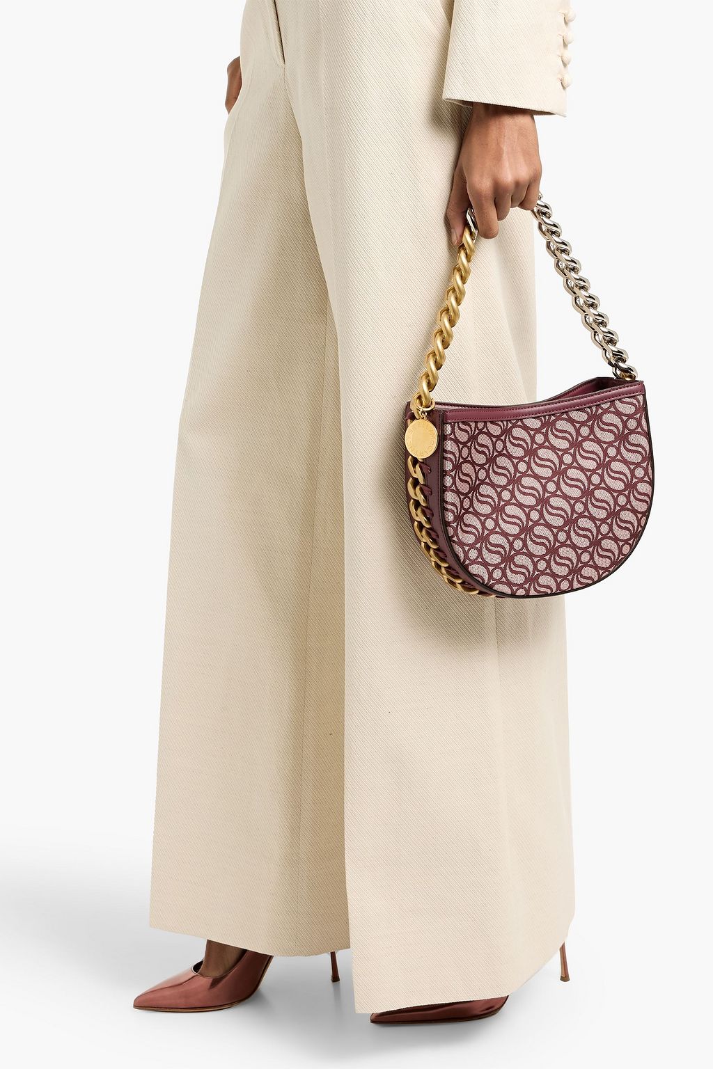 STELLA MCCARTNEY Frayme S-Wave jacquard shoulder bag