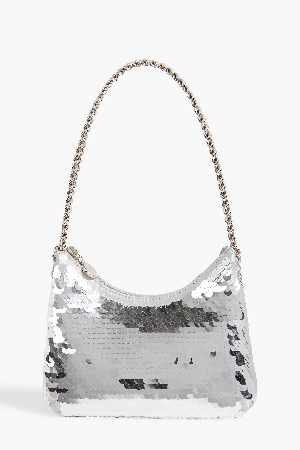 stella mccartney - falabella sequined satin shoulder bag - metallic - onesize