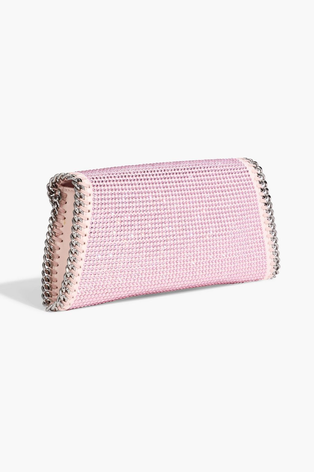 STELLA MCCARTNEY Falabella crystal-embellished satin clutch