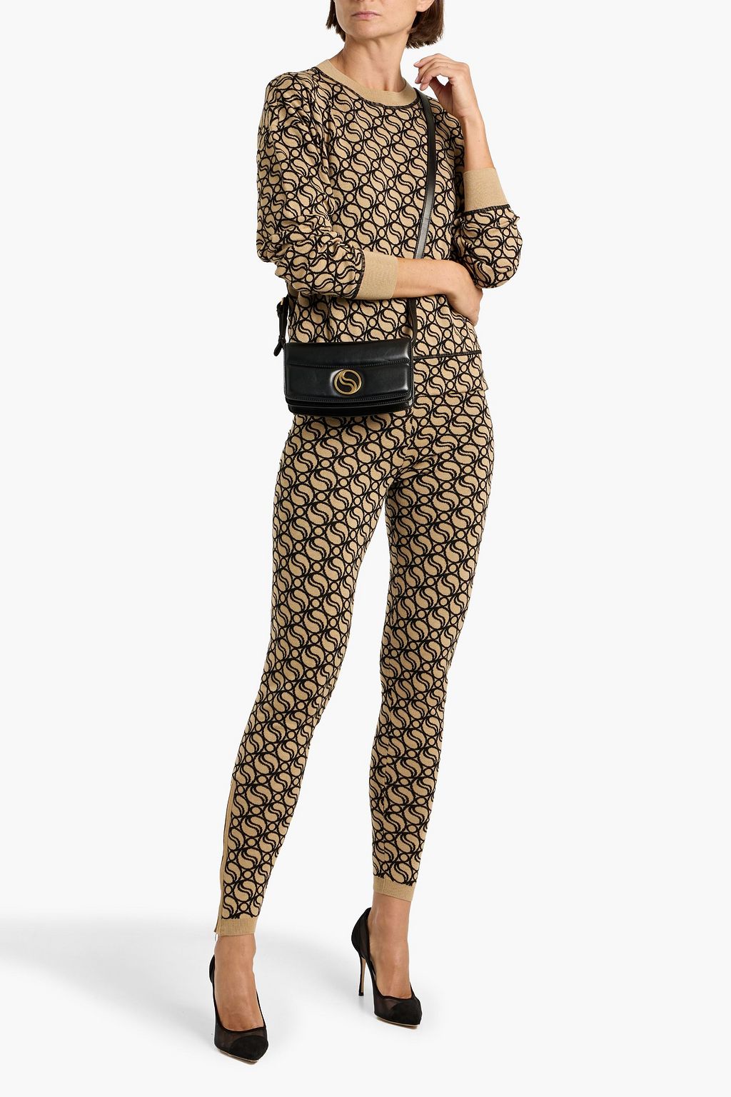 STELLA MCCARTNEY Jacquard-knit wool leggings