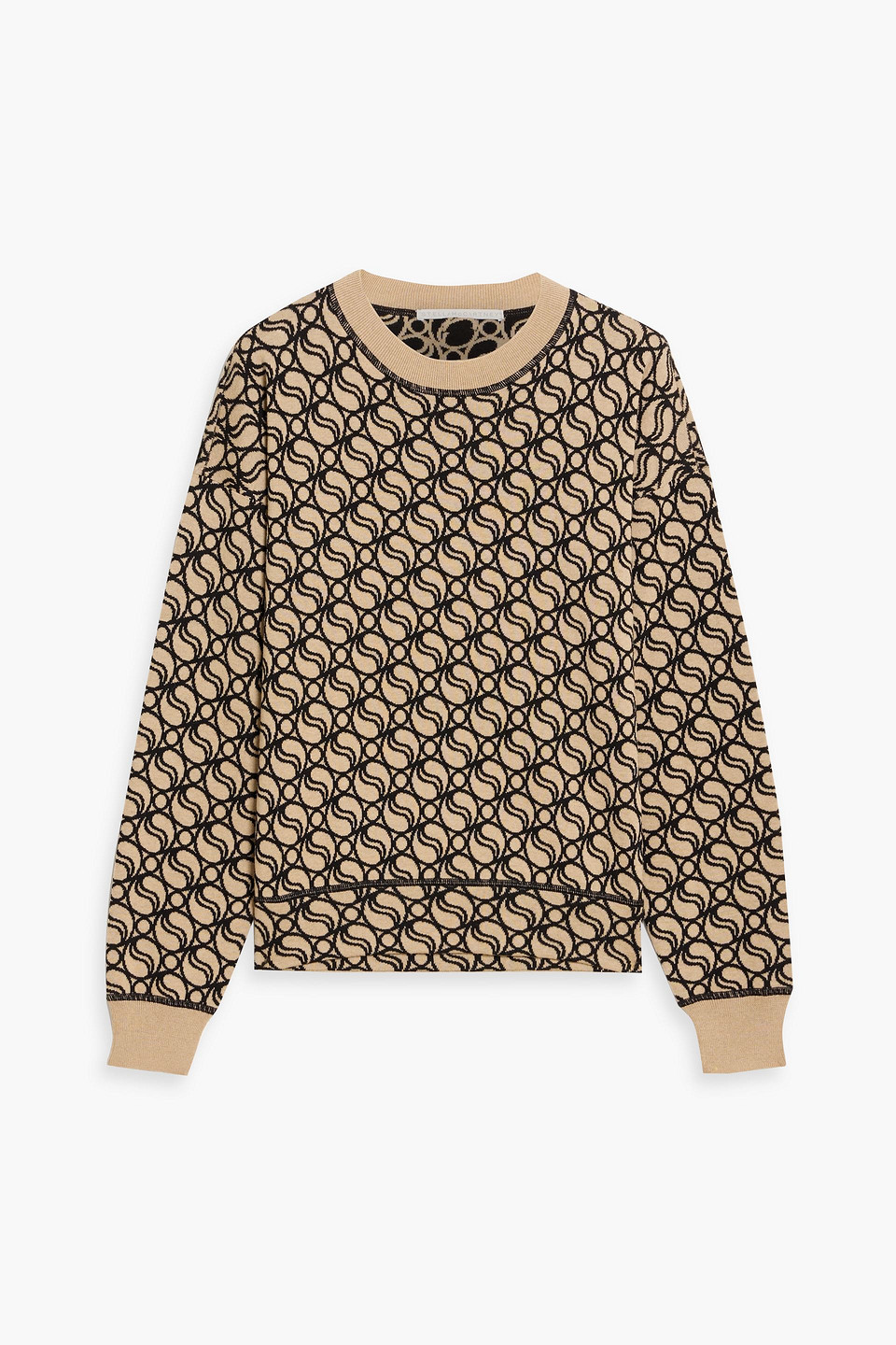 Stella Mccartney Jacquard-knit Wool Sweater In Neutral