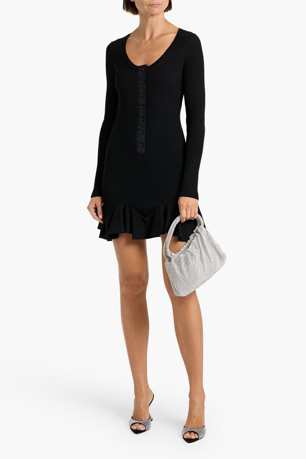 STELLA MCCARTNEY Fluted ribbed wool mini dress