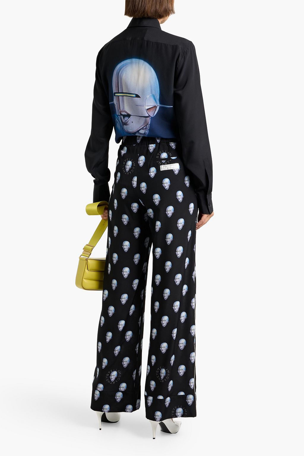 STELLA MCCARTNEY + SORAYAMA Printed silk crepe de chine wide-leg pants