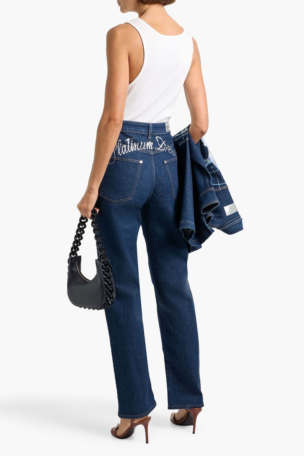 STELLA MCCARTNEY Printed high-rise straight-leg jeans