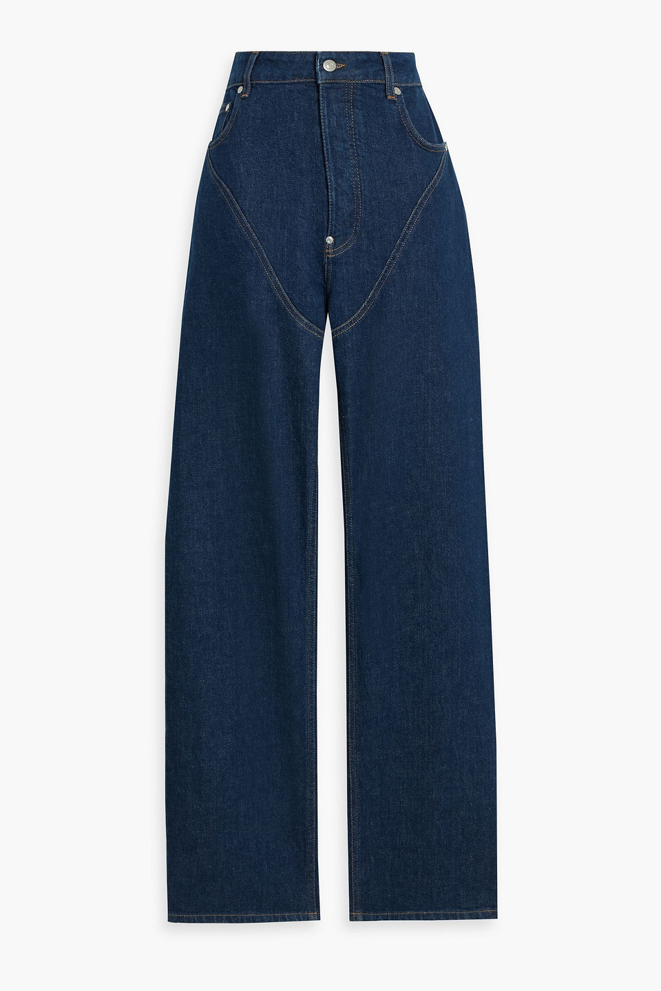 Stella Mccartney Printed High-rise Straight-leg Jeans In Blue