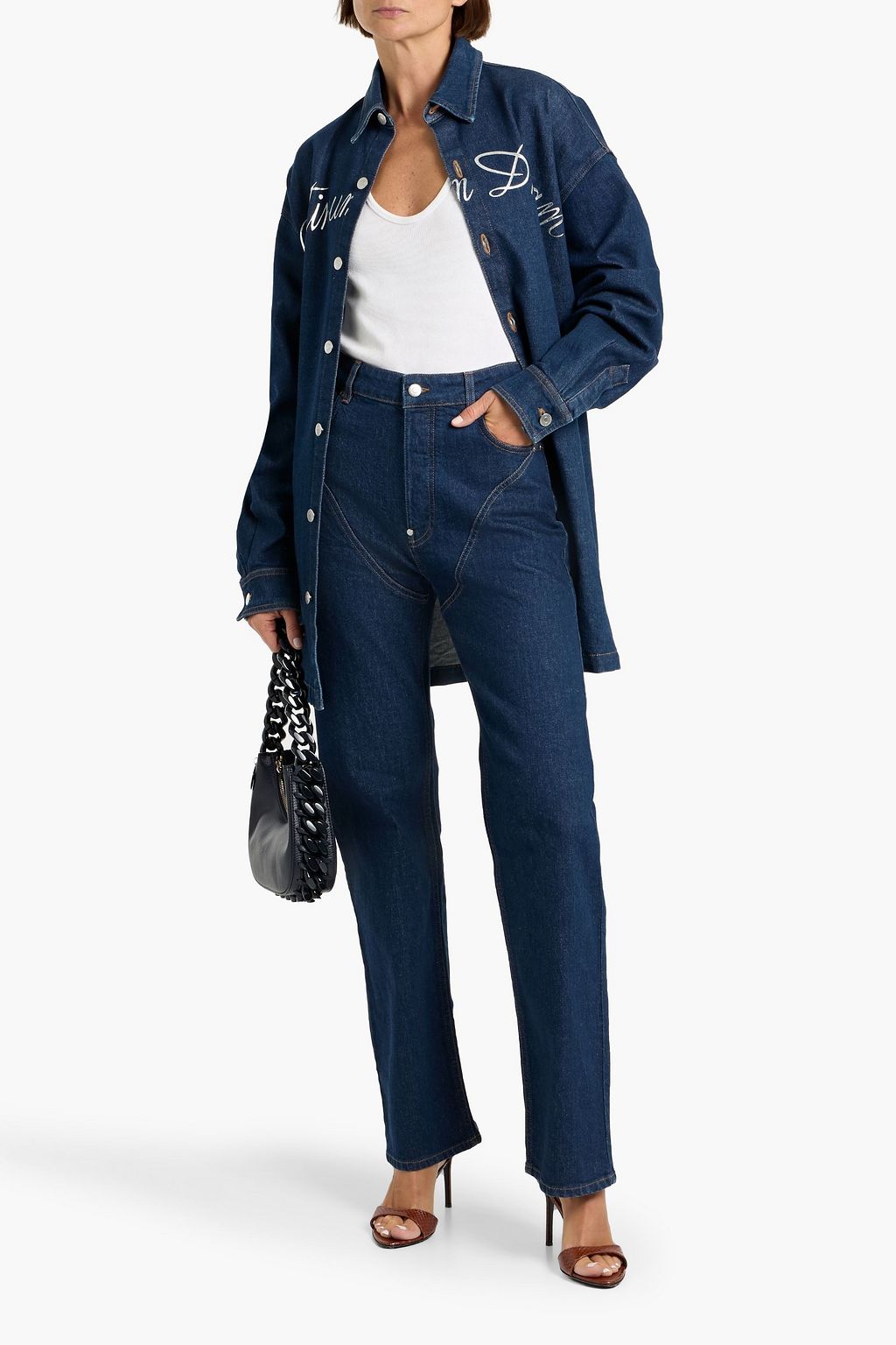 STELLA MCCARTNEY Printed high-rise straight-leg jeans